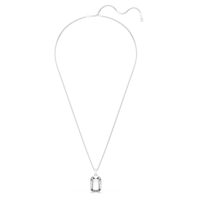 Millenia pendant Octagon cut, White, Rhodium plated