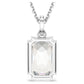 Millenia pendant Octagon cut, White, Rhodium plated
