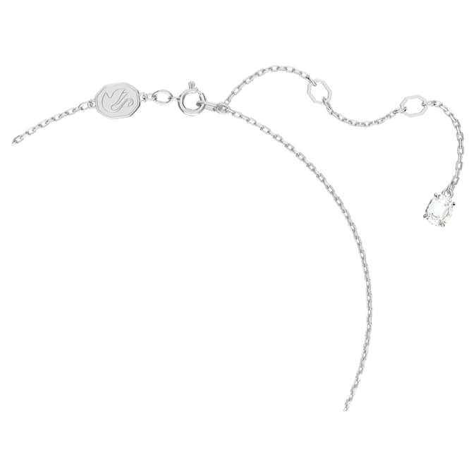 Millenia pendant Pear cut, White, Rhodium plated