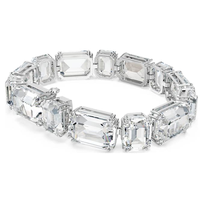 Millenia Tennis bracelet Octagon cut, White, Rhodium plated