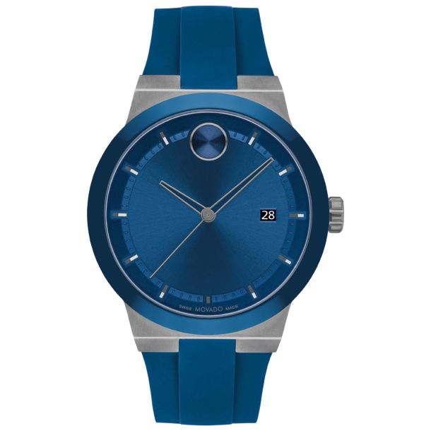 Movado BOLD Fusion Blue Dial Blue Silicone Strap Watch 42mm - 3601192
