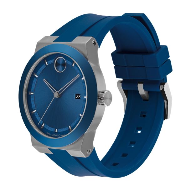 Movado BOLD Fusion Blue Dial Blue Silicone Strap Watch 42mm - 3601192