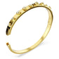 Numina bangle Mixed round cuts, White, Gold-tone plated