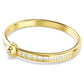 Numina bangle Round cut, White, Gold-tone plated