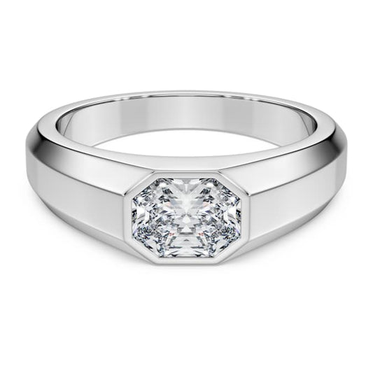 Octagon band ring Lab-grown diamonds 1.0 ct tw, Octagon shape, 14K white gold