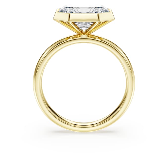 Octagon bezel ring Lab-grown diamonds 3.0 ct tw, Octagon shape, 14K yellow gold