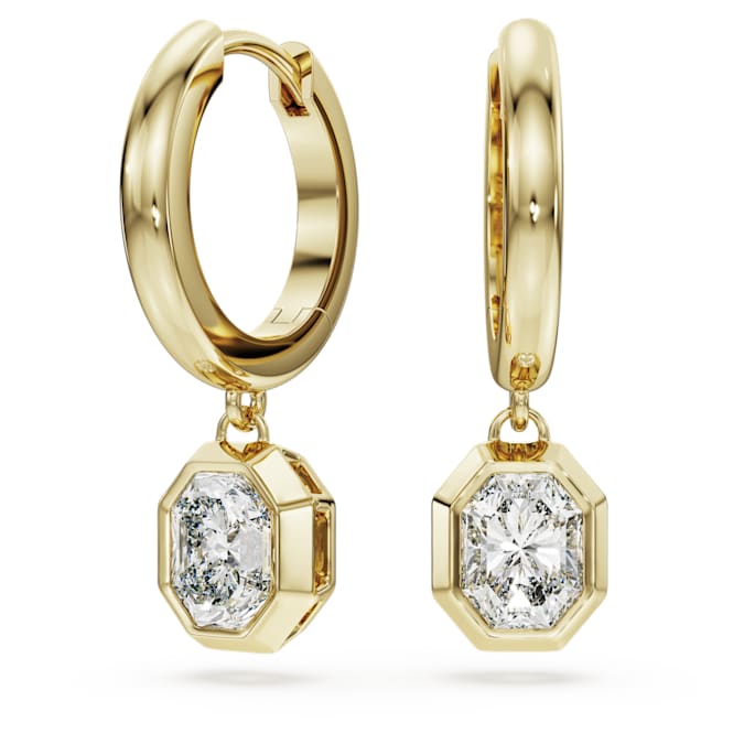 Octagon drop earrings Lab-grown diamonds 1.0 ct tw, Octagon shape, 14K yellow gold