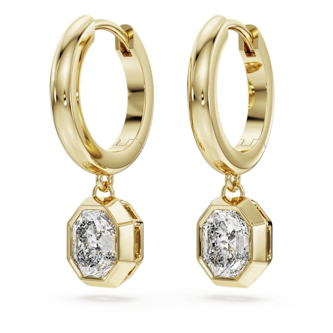 Octagon drop earrings Lab-grown diamonds 1.0 ct tw, Octagon shape, 14K yellow gold