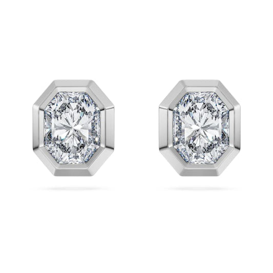 Octagon stud earrings Lab-grown diamonds 1.0 ct tw, Octagon shape, 14K white gold