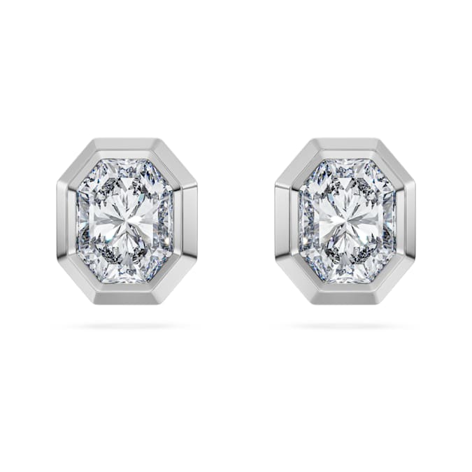 Octagon stud earrings Lab-grown diamonds 1.0 ct tw, Octagon shape, 14K white gold