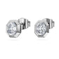 Octagon stud earrings Lab-grown diamonds 1.0 ct tw, Octagon shape, 14K white gold