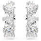 Ortyx hoop earrings Triangle cut, Small, White, Rhodium plated