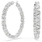 Alice in Wonderland drop earrings Asymmetrical design, Playing card, Red, Rhodium plated