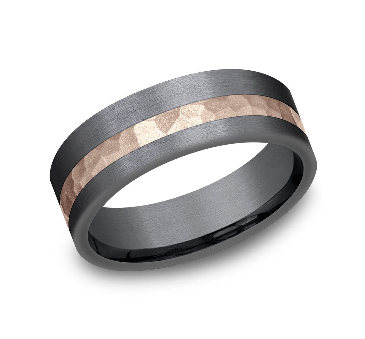 THE STRYKER 7mm Tantalum Dark/14K Rose Benchmark men's wedding band