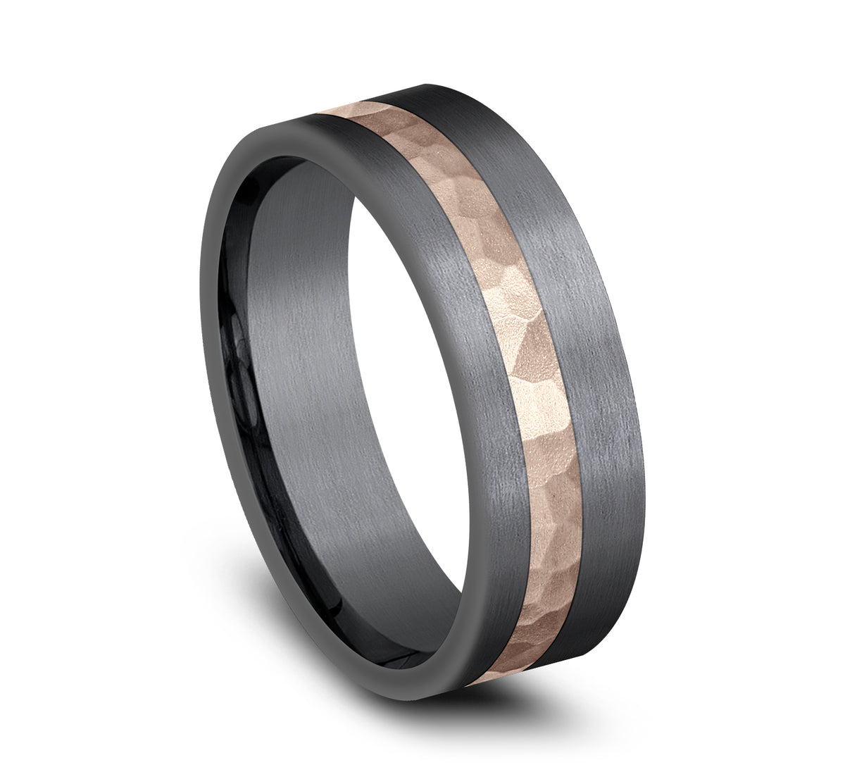 THE STRYKER 7mm Tantalum Dark/14K Rose Benchmark men's wedding band