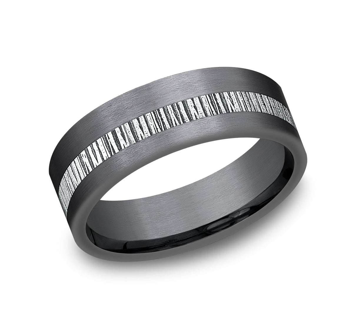 THE PHANTOM 7mm Tantalum Dark/14K White Benchmark men's wedding band