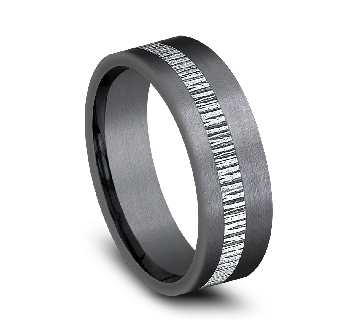THE PHANTOM 7mm Tantalum Dark/14K White Benchmark men's wedding band
