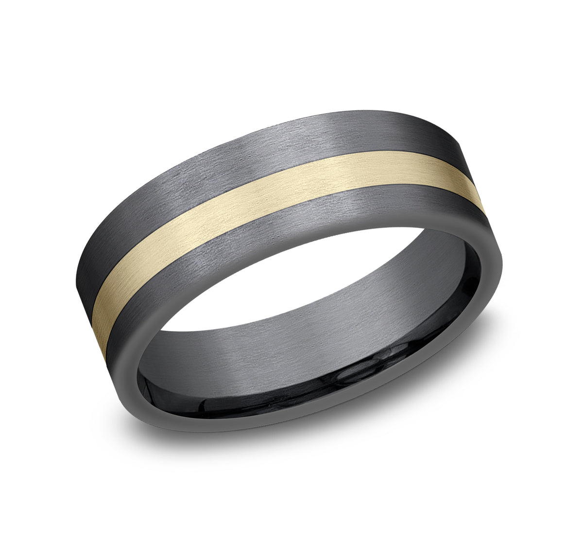 THE HERO 7mm Tantalum Dark/14K Yellow Benchmark men's wedding band