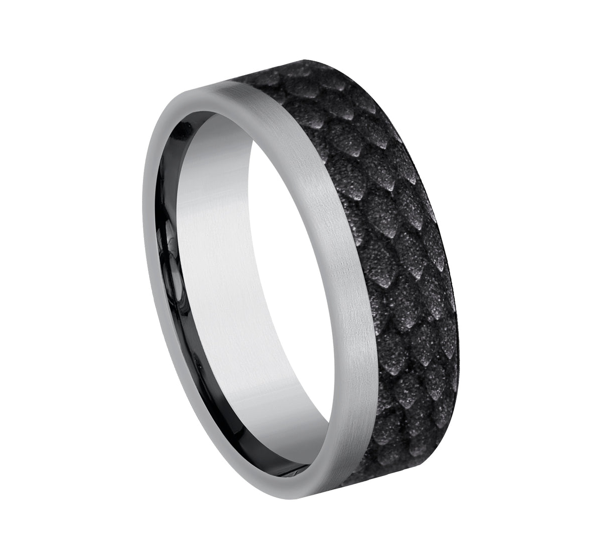 THE TALON 7mm Tantalum Grey/Black Titanium Benchmark men's wedding band