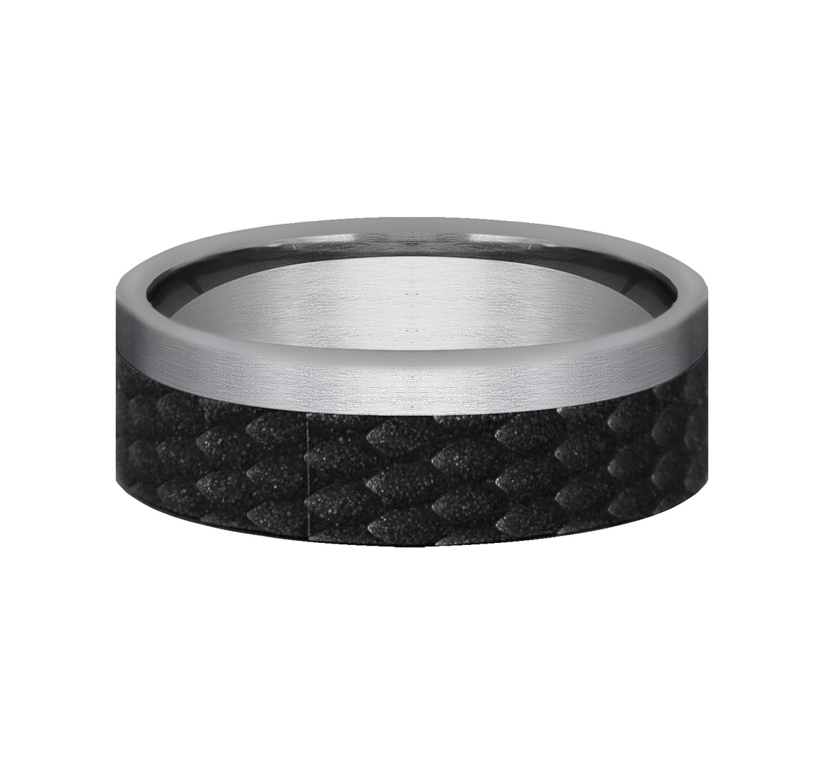 THE TALON 7mm Tantalum Grey/Black Titanium Benchmark men's wedding band
