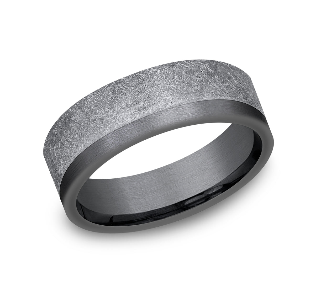THE TIDE 7mm Tantalum Grey/Dark Benchmark men's wedding band