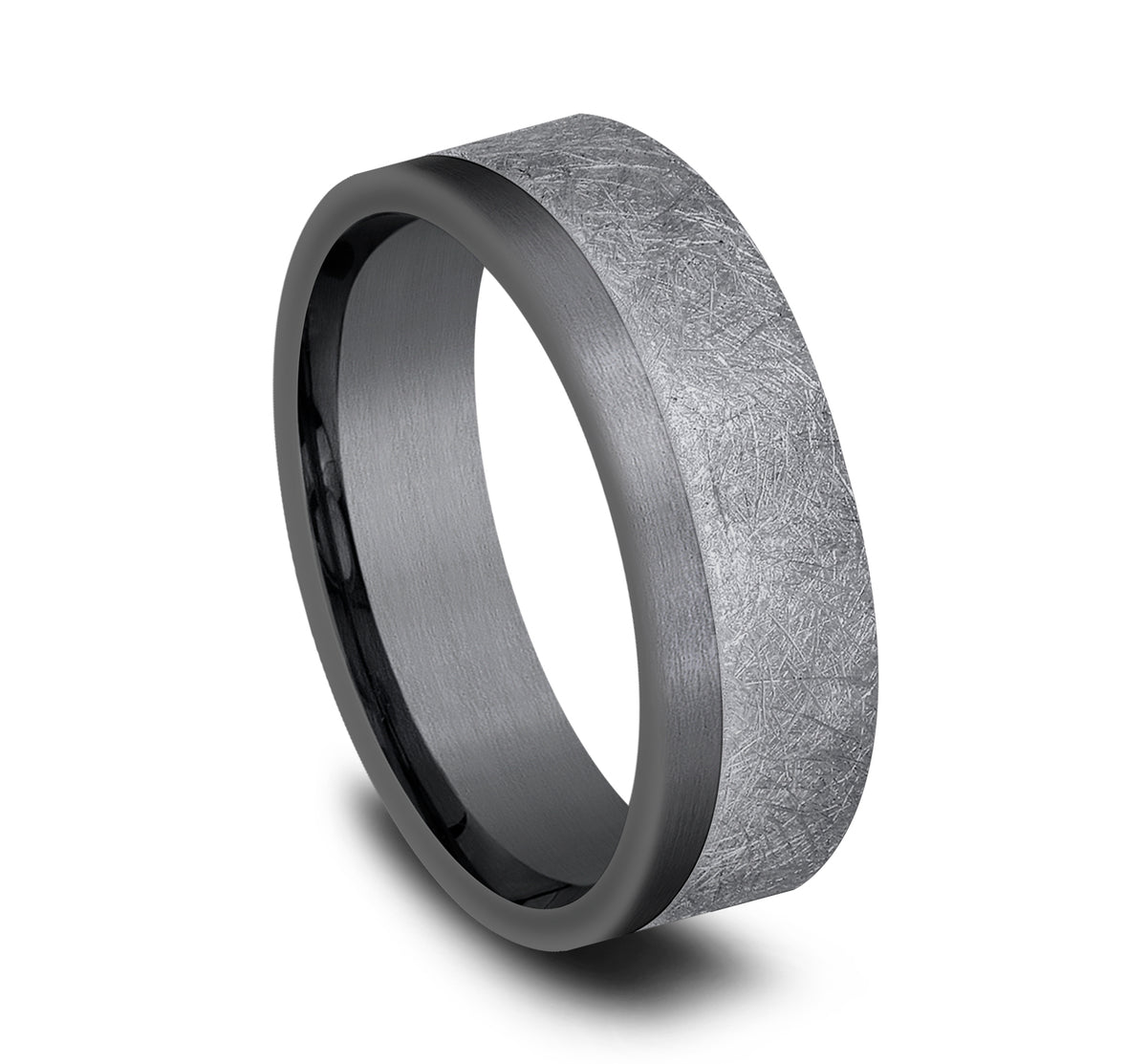 THE TIDE 7mm Tantalum Grey/Dark Benchmark men's wedding band