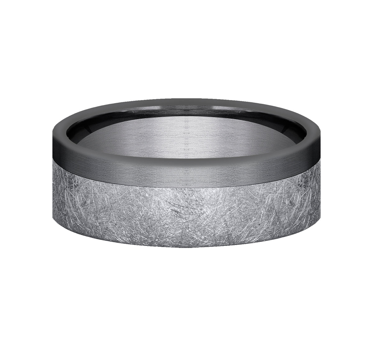 THE TIDE 7mm Tantalum Grey/Dark Benchmark men's wedding band