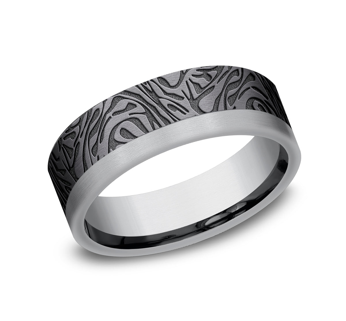 THE WARRIOR 7mm Tantalum Grey/Dark Benchmark men's wedding band