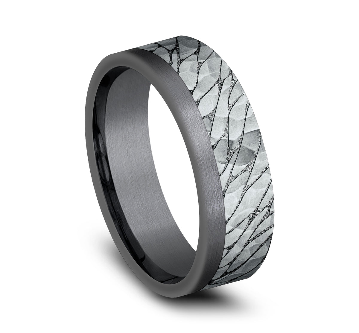 THE CASPIAN 7mm Tantalum Dark/14K White Benchmark men's wedding band