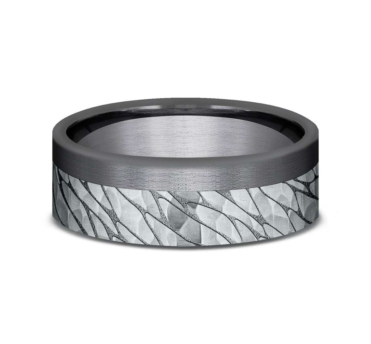 THE CASPIAN 7mm Tantalum Dark/14K White Benchmark men's wedding band