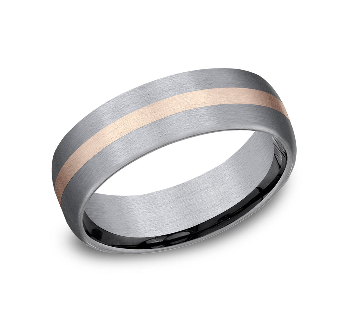 THE DEFENDER 6.5mm Tantalum Grey/14K Rose Benchmark men's wedding band