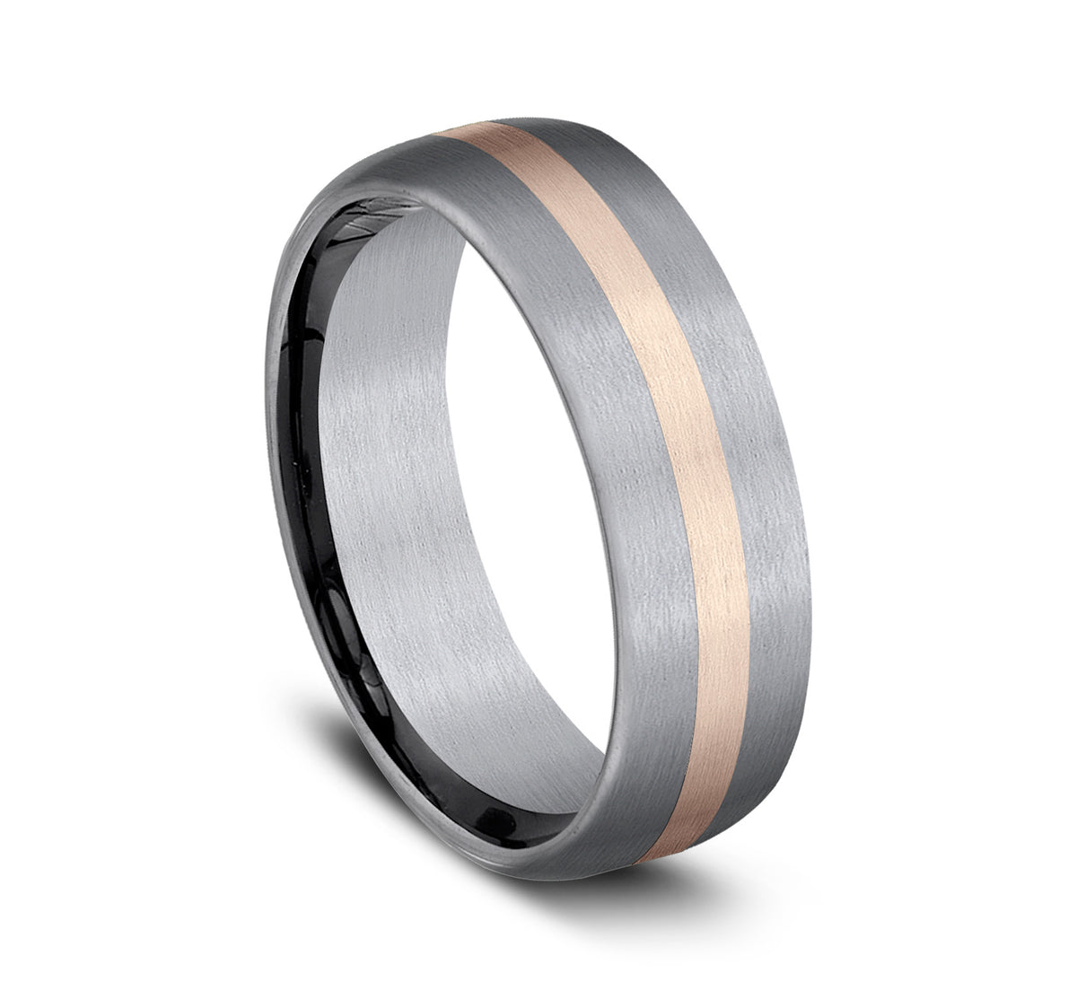 THE DEFENDER 6.5mm Tantalum Grey/14K Rose Benchmark men's wedding band