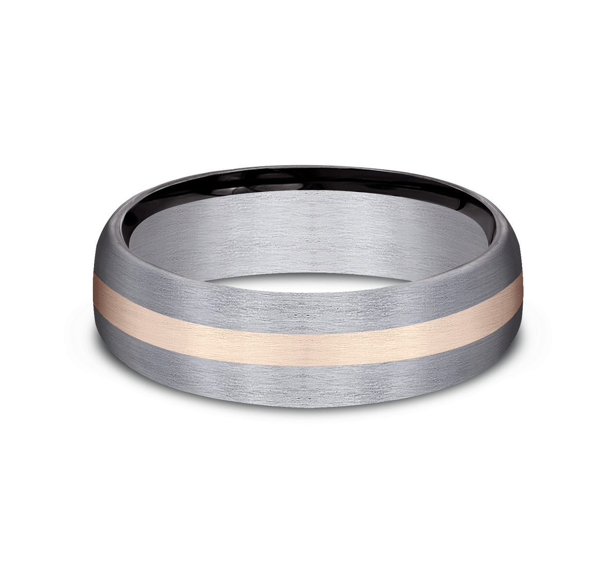 THE DEFENDER 6.5mm Tantalum Grey/14K Rose Benchmark men's wedding band