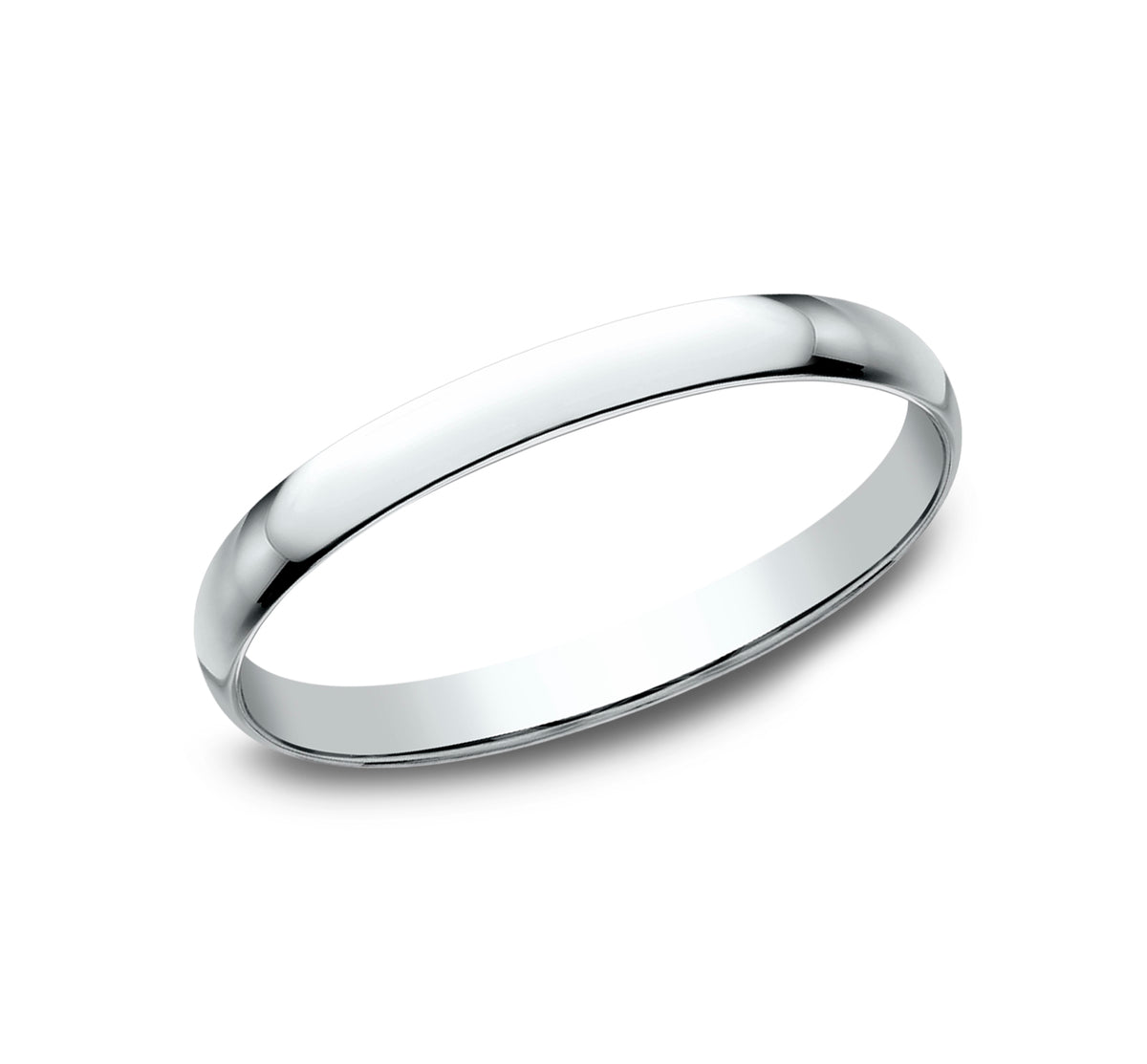 Regular Dome Classic Fit 1.2mm 14K White Benchmark men's wedding band