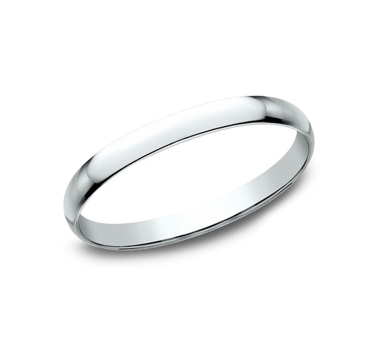 Regular Dome Classic Fit 1.2mm 14K White Benchmark men's wedding band