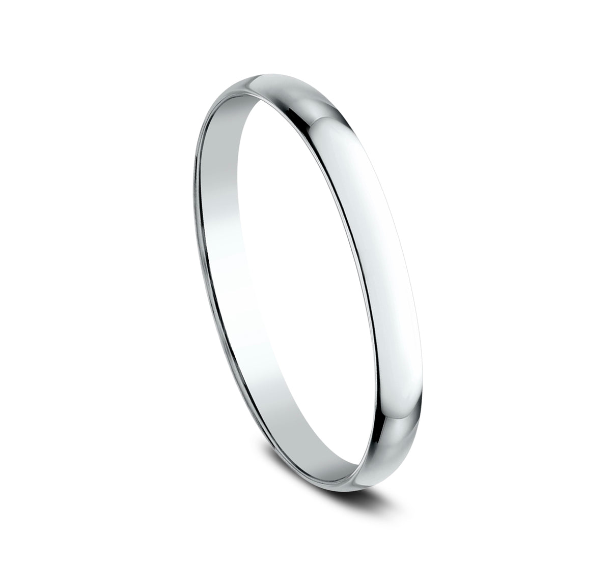 Regular Dome Classic Fit 1.2mm 14K White Benchmark men's wedding band