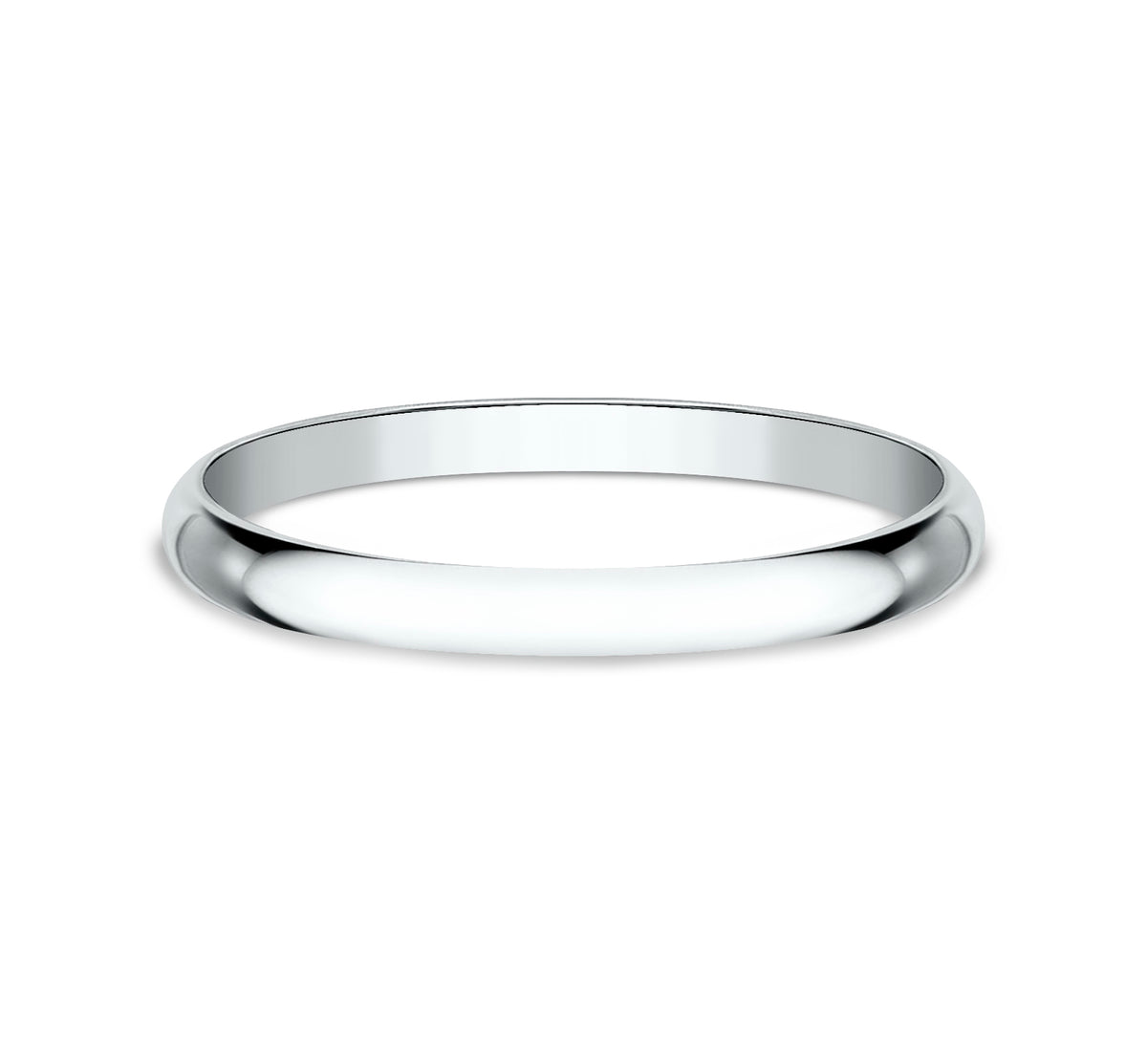 Regular Dome Classic Fit 1.2mm 14K White Benchmark men's wedding band