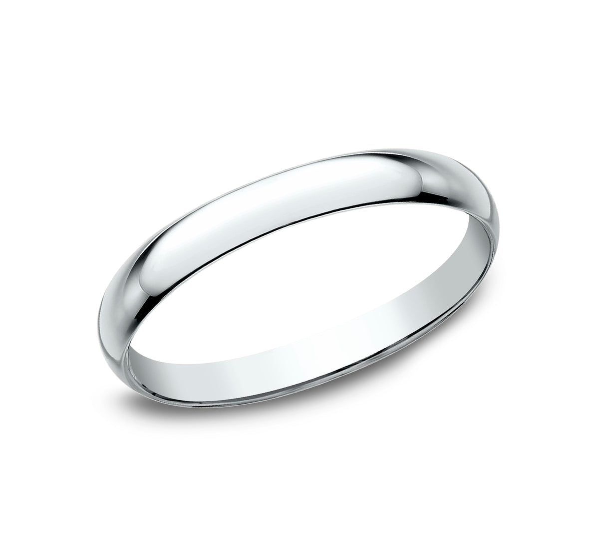 Regular Dome Classic Fit 2mm 14K White Benchmark men's wedding band