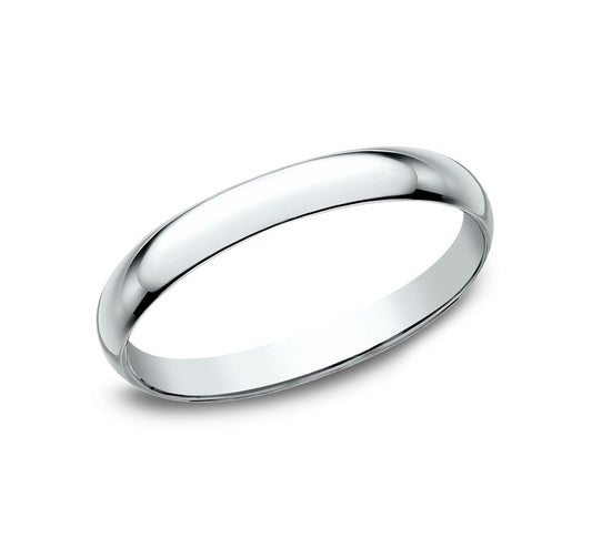 Regular Dome Classic Fit 2mm 14K White Benchmark men's wedding band