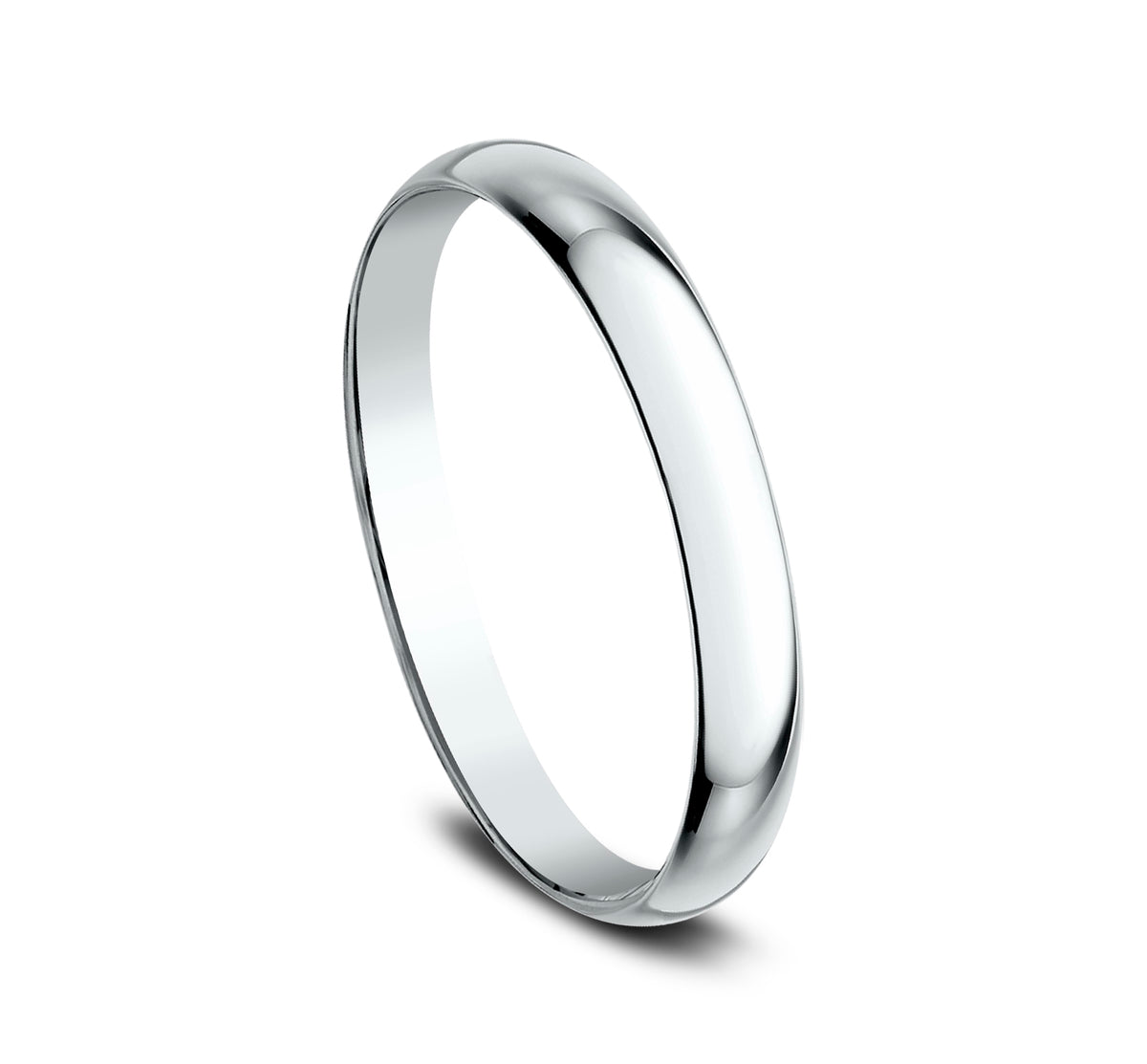 Regular Dome Classic Fit 2mm 14K White Benchmark men's wedding band