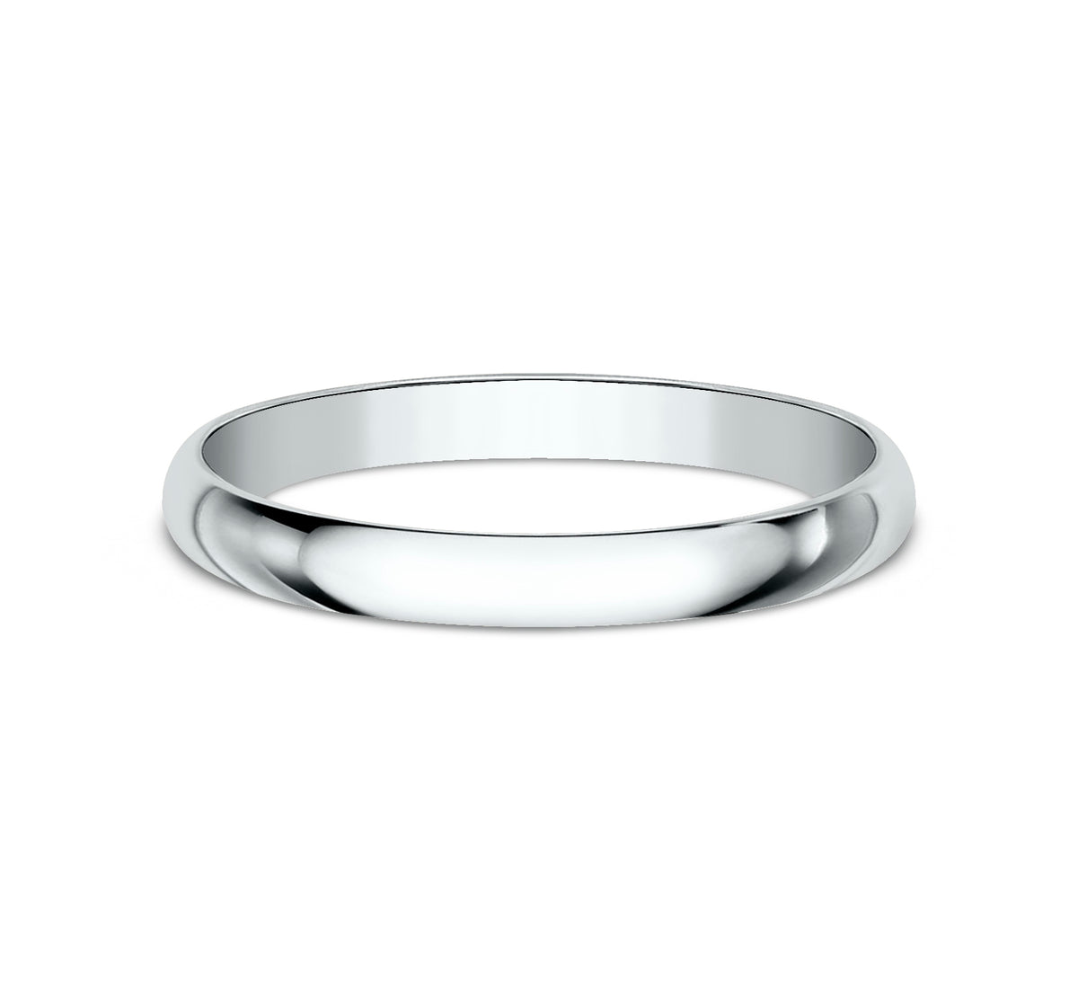 Regular Dome Classic Fit 2mm 14K White Benchmark men's wedding band