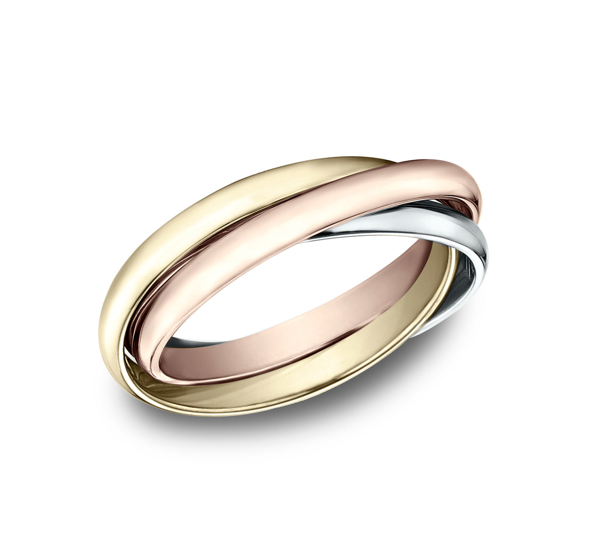 THE BOLEYN 2mm 14K White/Yellow/Rose Benchmark men's wedding band