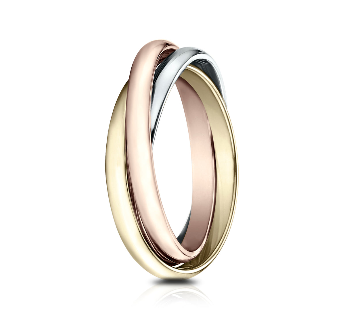 THE BOLEYN 2mm 14K White/Yellow/Rose Benchmark men's wedding band