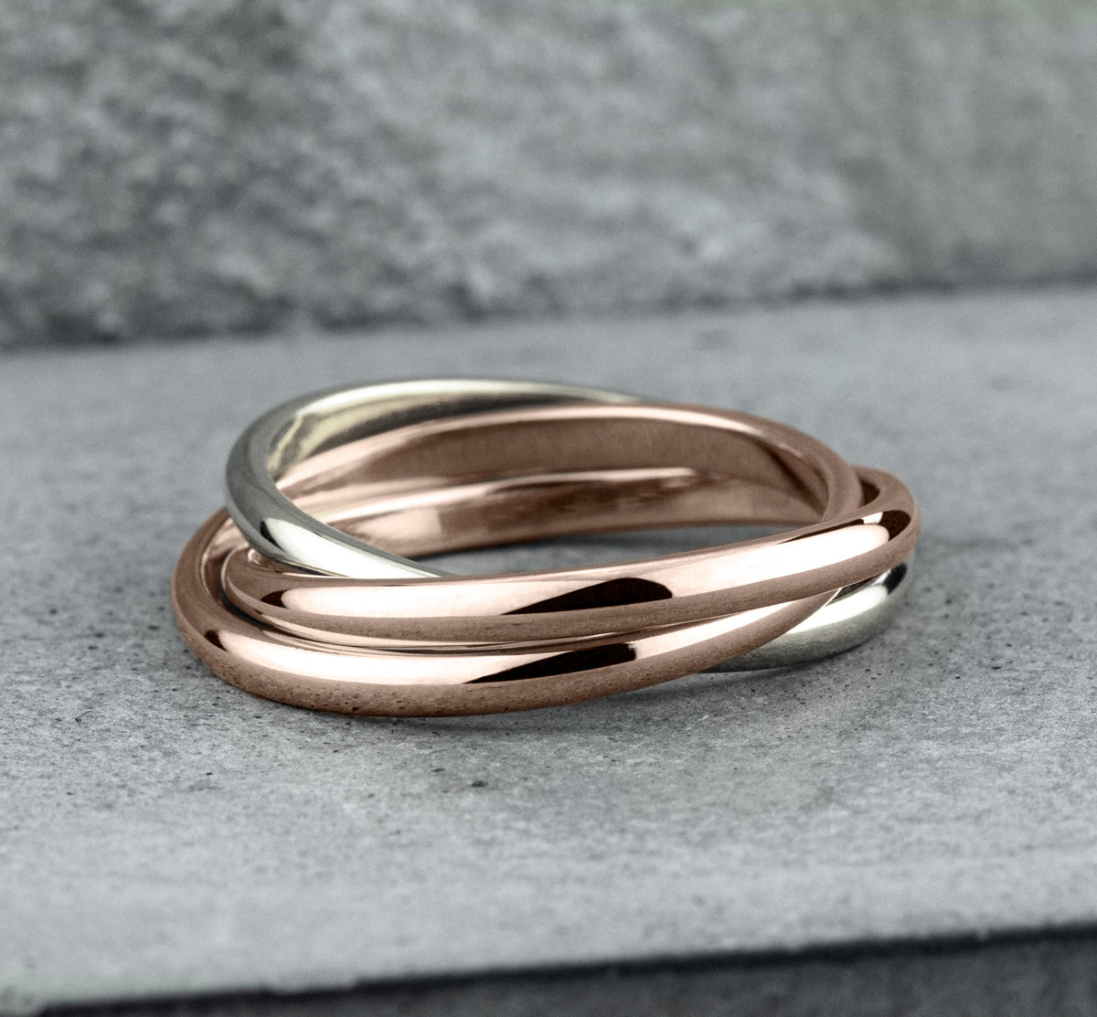 THE ANTOINETTE 2mm 14K Rose/White Benchmark men's wedding band