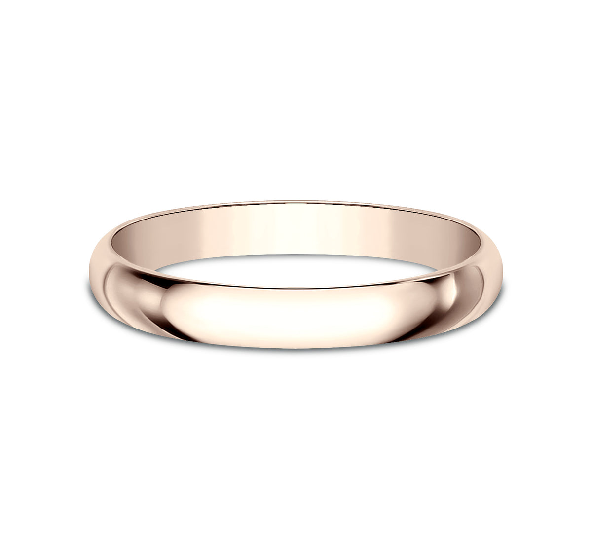 Regular Dome Classic Fit 2.5mm 14K Rose Benchmark men's wedding band