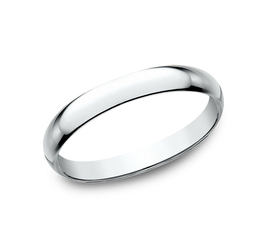 Regular Dome Classic Fit 2.5mm 14K White Benchmark men's wedding band