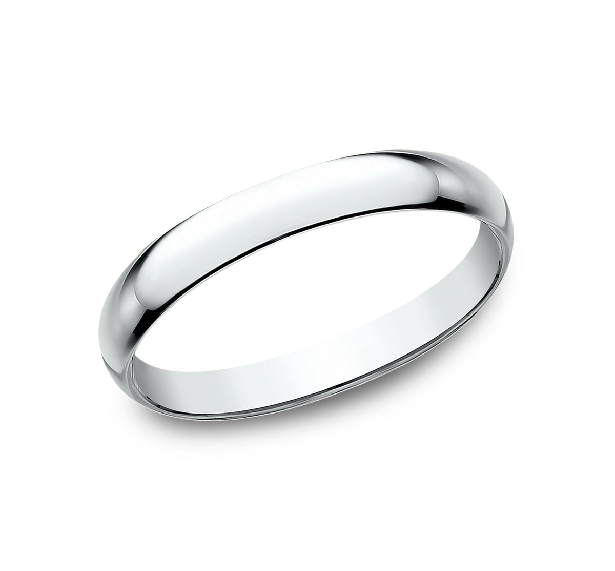 Regular Dome Classic Fit 2.5mm 14K White Benchmark men's wedding band