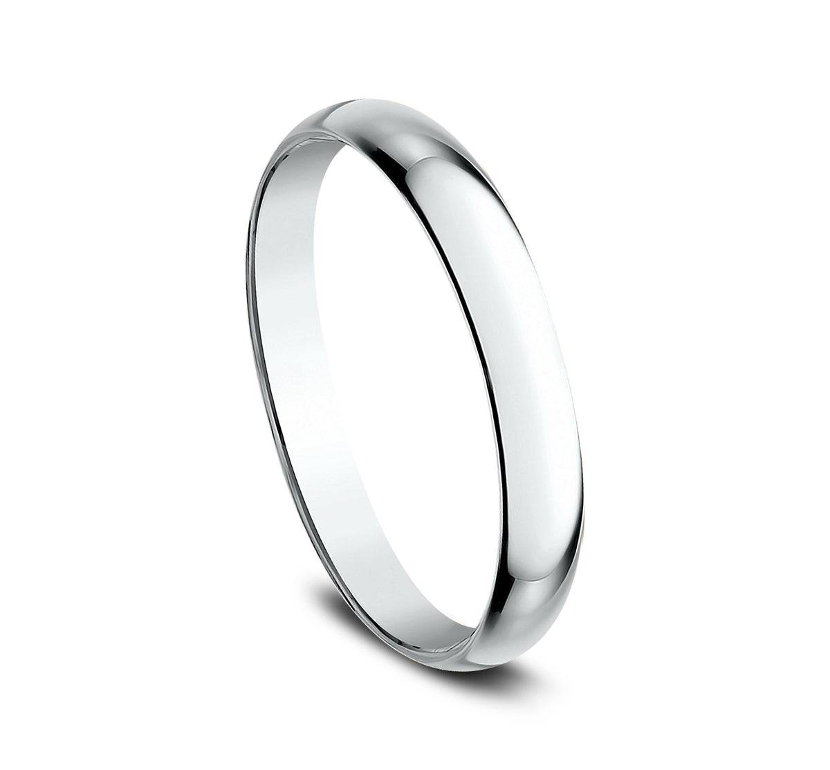 Regular Dome Classic Fit 2.5mm 14K White Benchmark men's wedding band