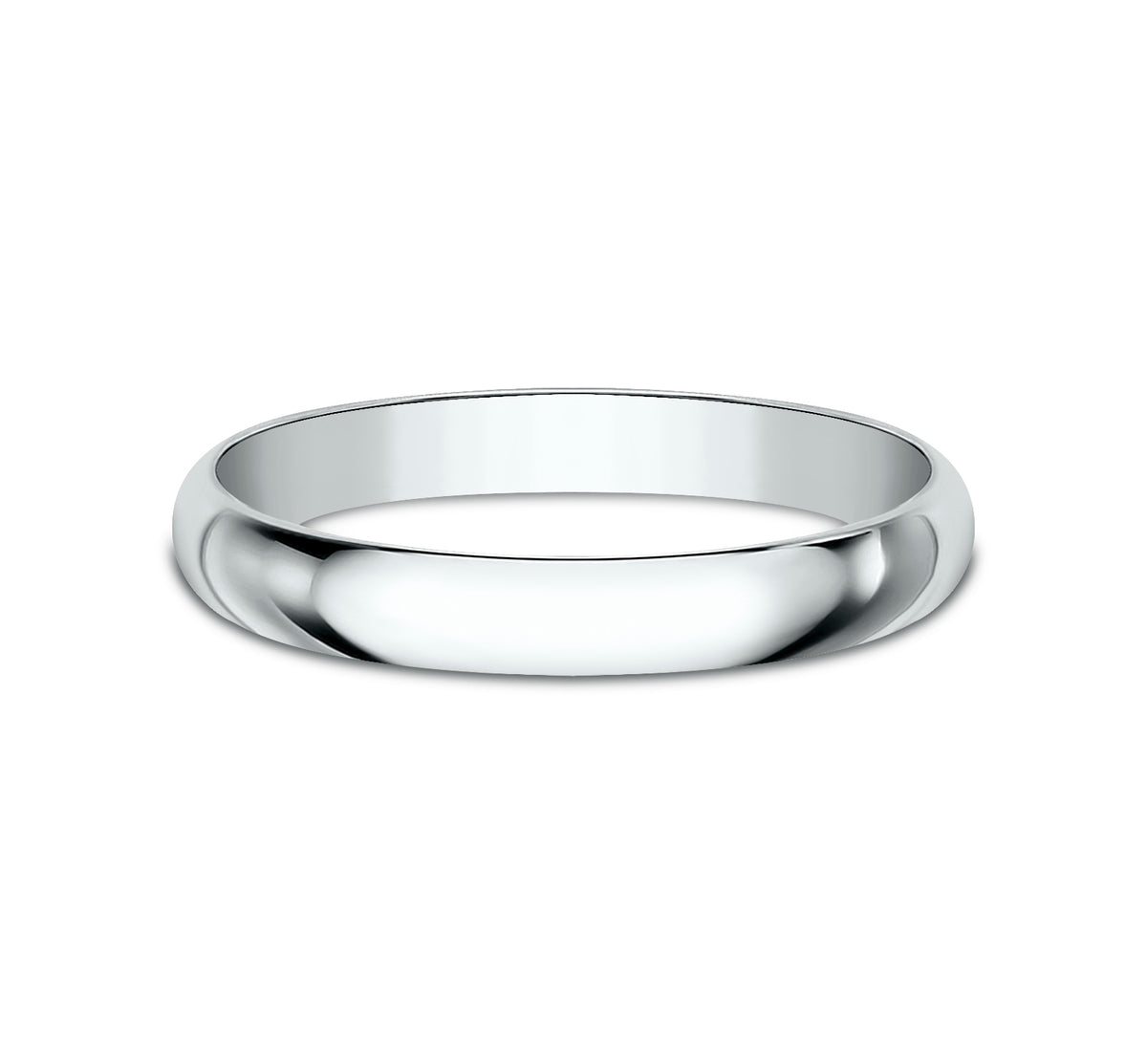 Regular Dome Classic Fit 2.5mm 14K White Benchmark men's wedding band