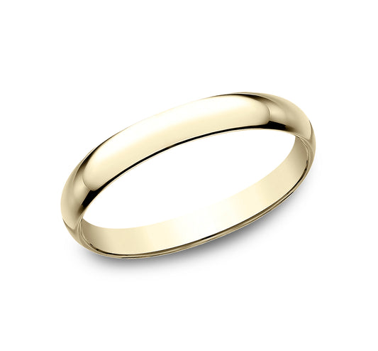 Regular Dome Classic Fit 2.5mm 14K Yellow Benchmark men's wedding band